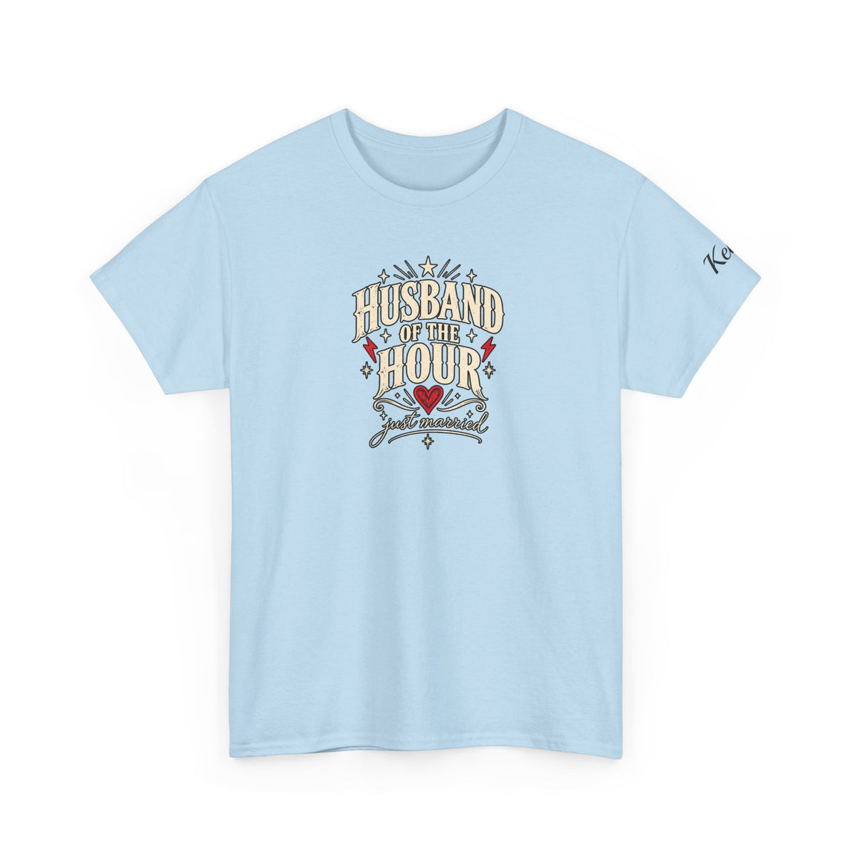 Personalized “Husband Hour” and “Wife of the Party” Wedding T-Shirts With Custom Sleeve Names