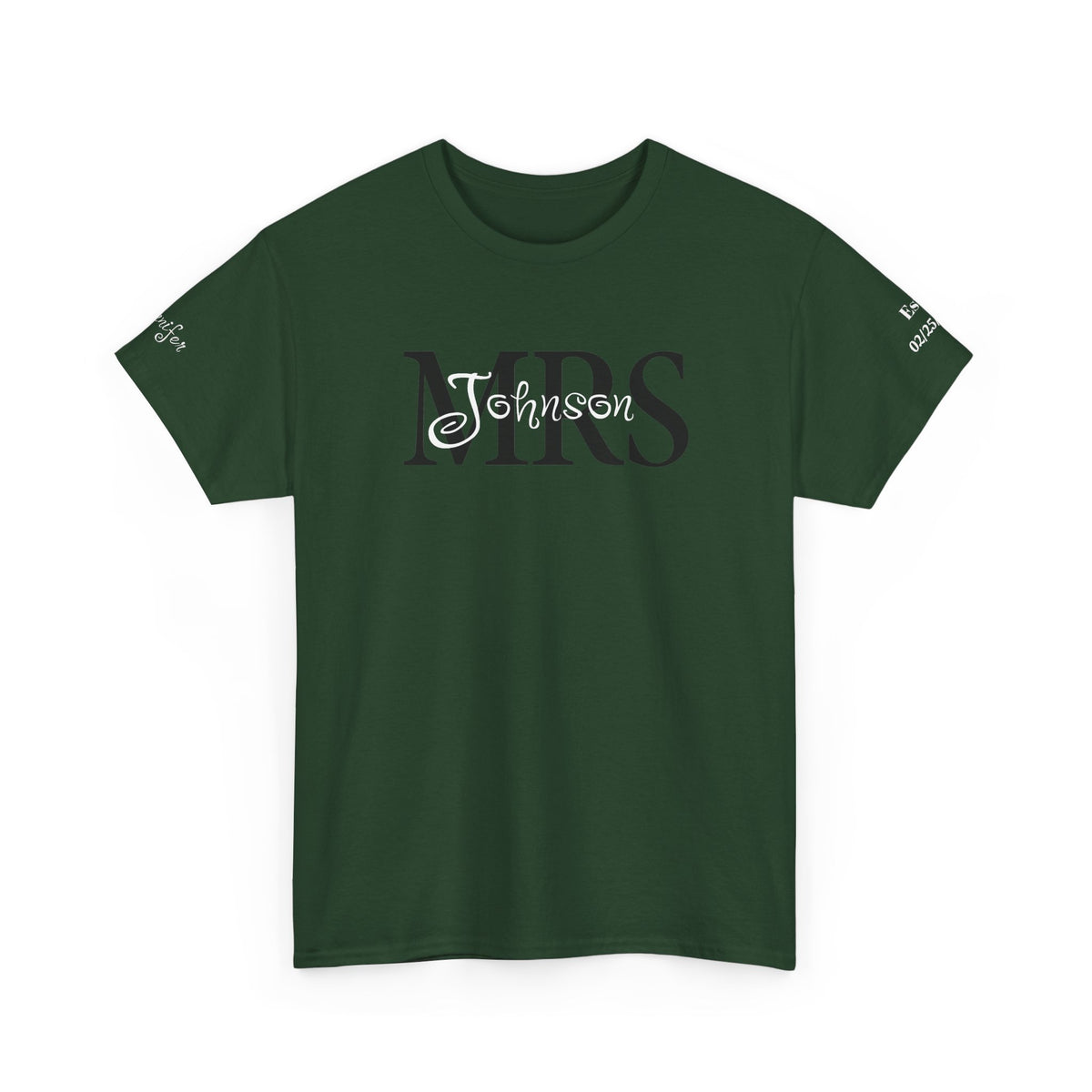 Personalized “MR” and “MRS” Wedding T-Shirts With Names and Established Date
