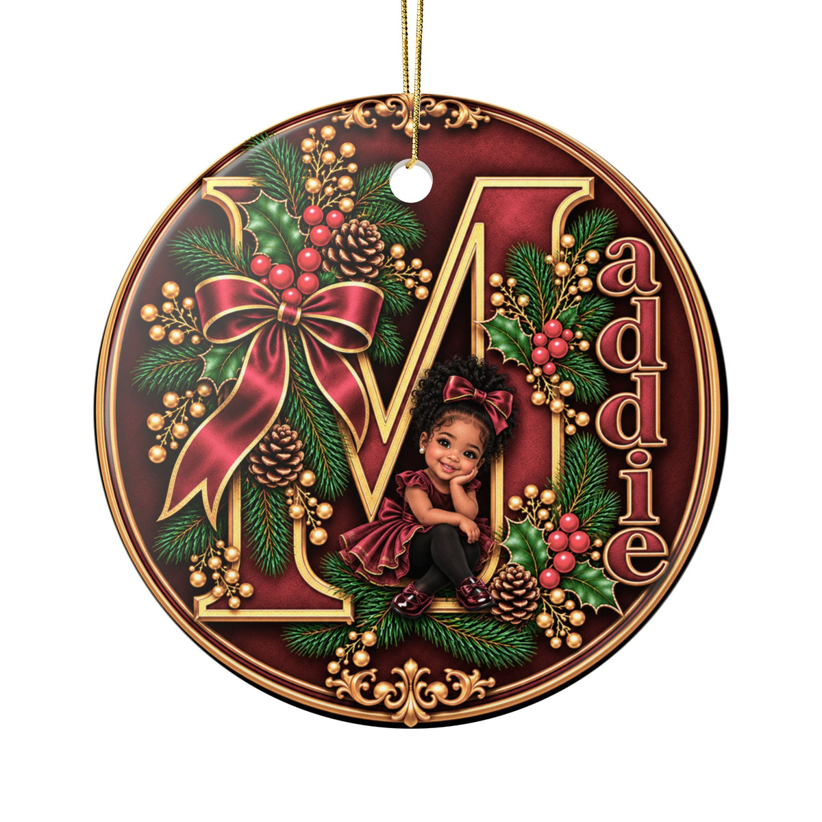 Personalized Christmas Ornament with Your Name & Animated Likeness – A-Z Custom Family Keepsake