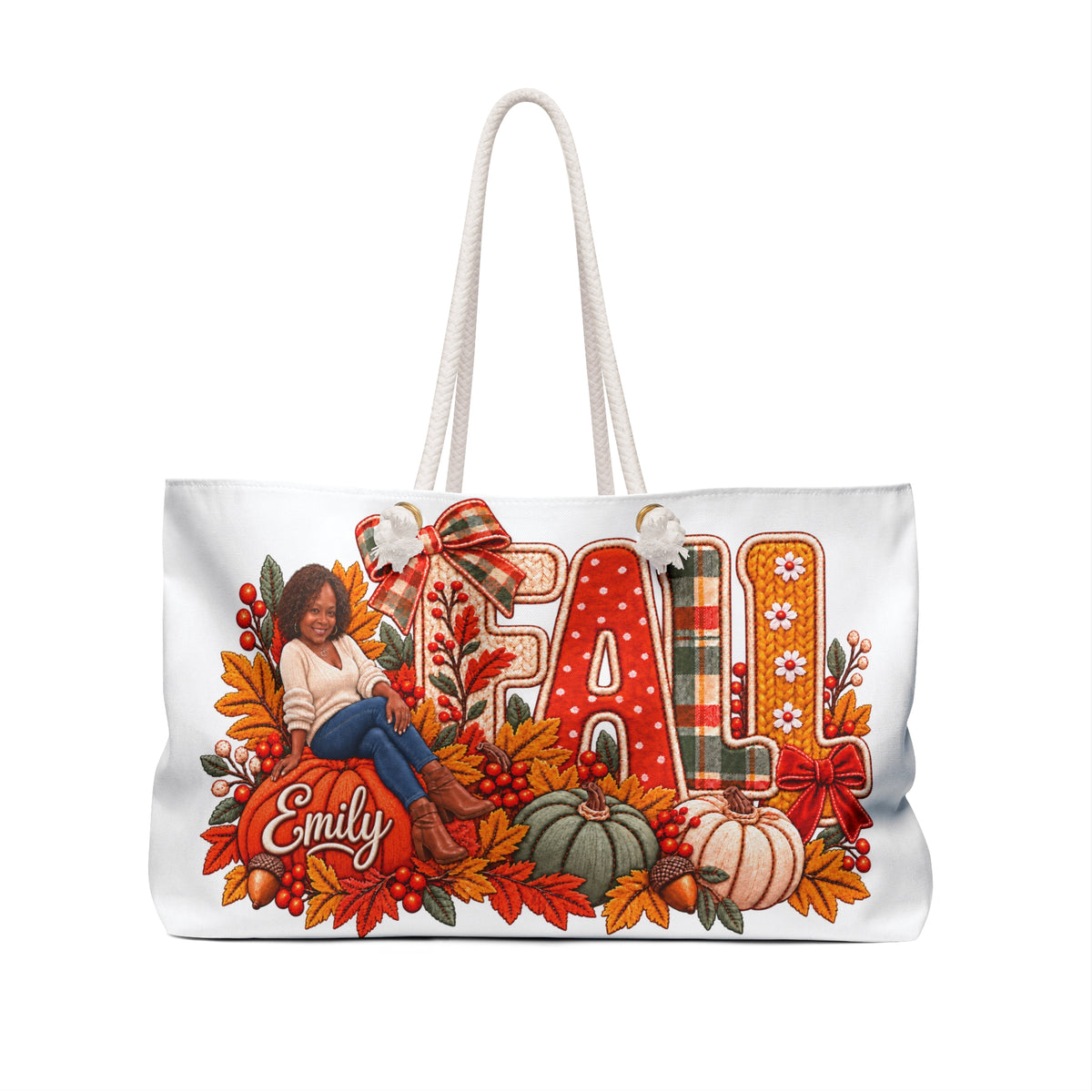 Personalize with your likeness & Name  “Fall” Weekender Bag