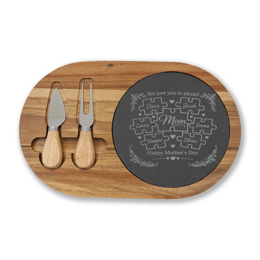 Mother’s Day Mom Puzzle Engraved Charcuterie Board