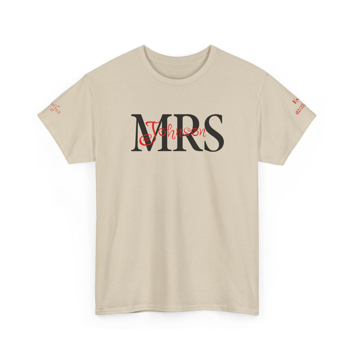 Personalized “MR” and “MRS” Wedding T-Shirts With Names and Established Date