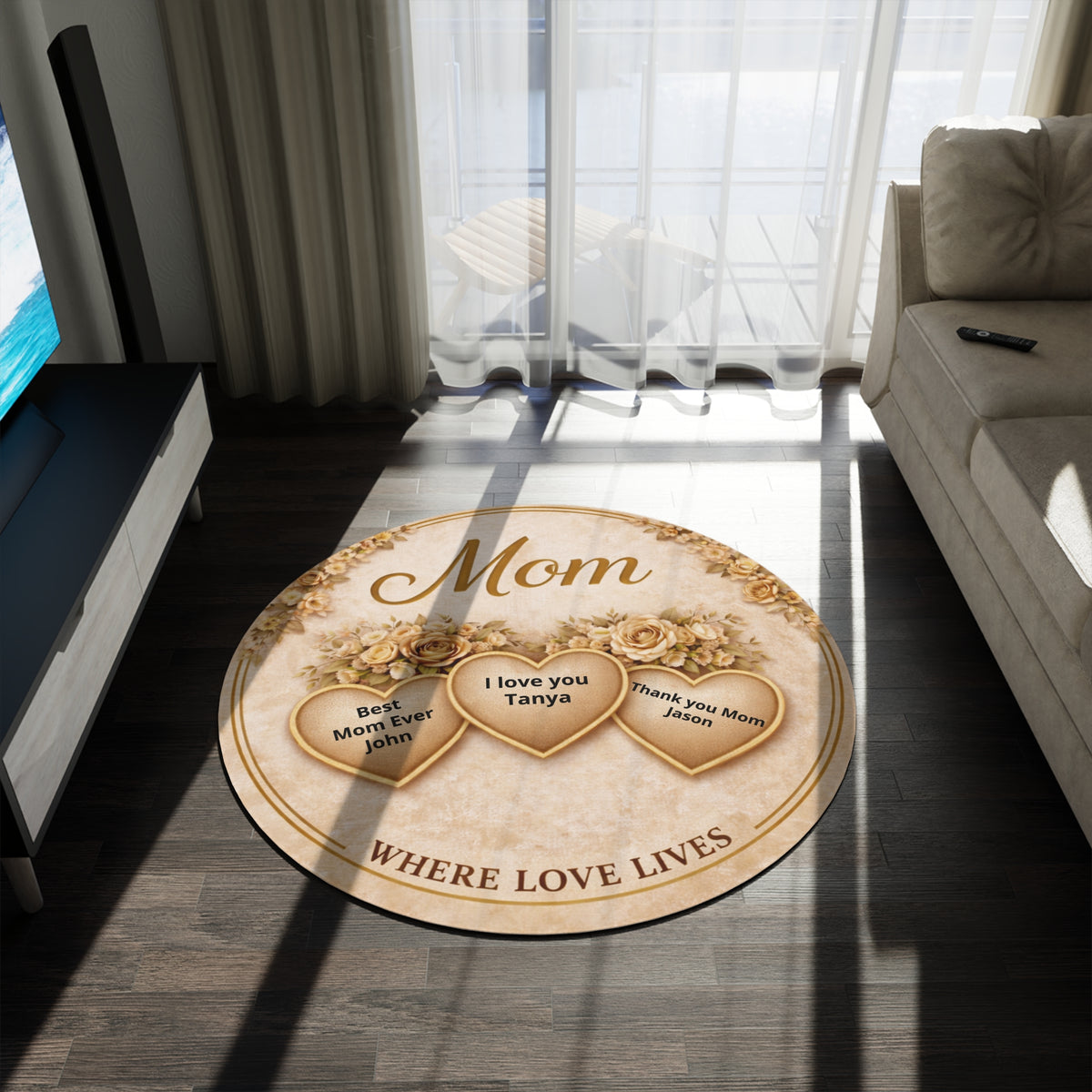 Personalized Round Rug with Liver Personalization