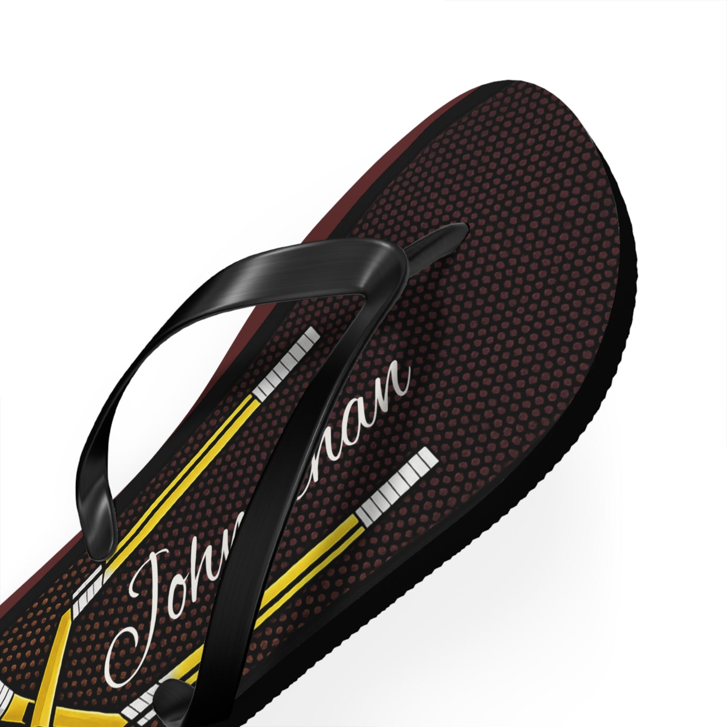 Personalized Flip Flops  for Men- Beach Lacrosse Sandal Design (Crossed Sticks)