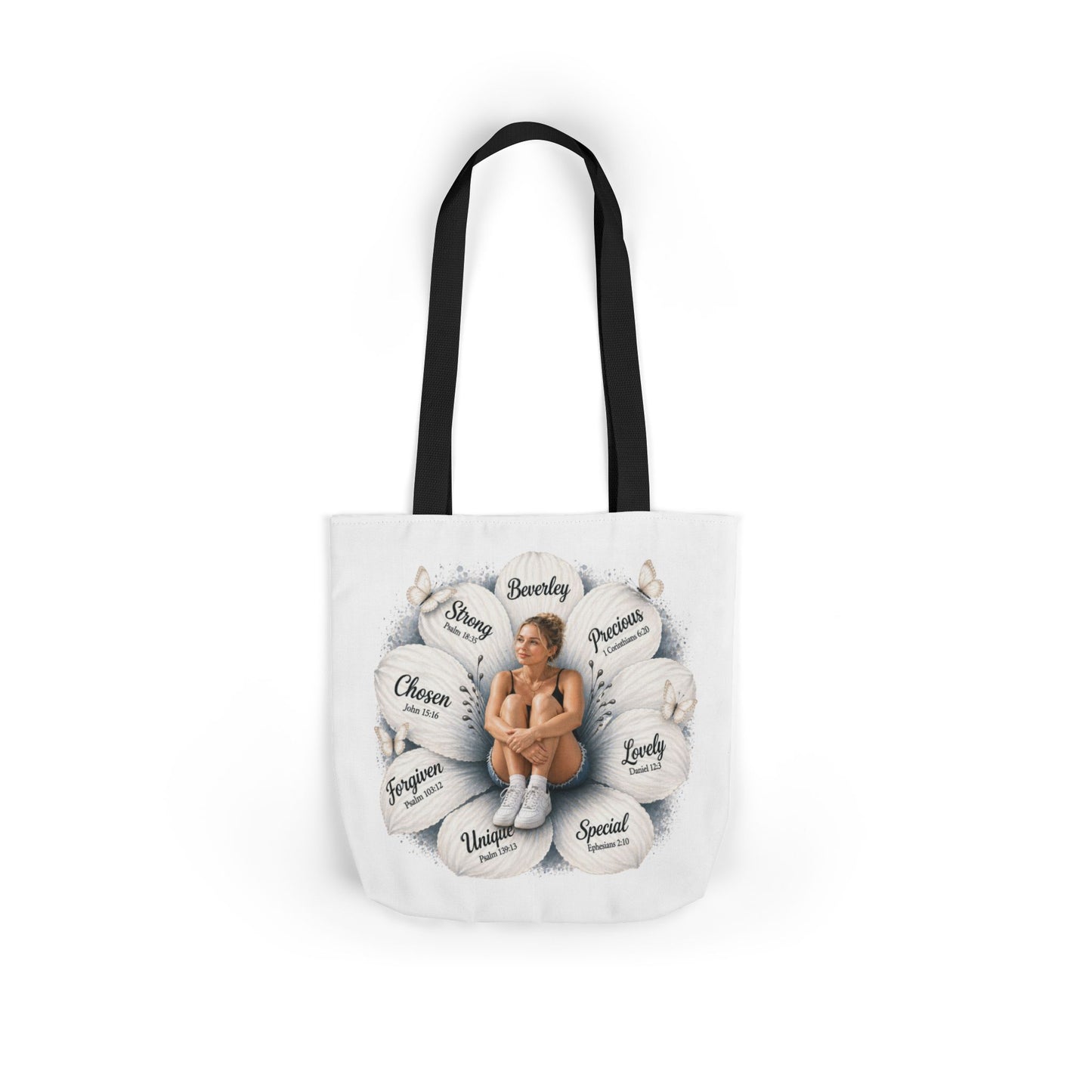 Personalized likeness & Name Tote — Inspirational Self-Love Design