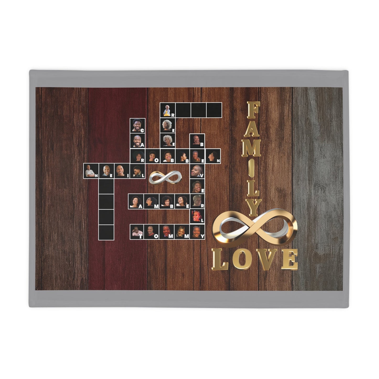 Family Infinity Photo Puzzle Plush Fleece Blanket