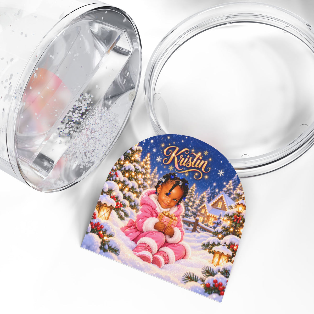 Personalized Child's Likeness and name Snow Globe