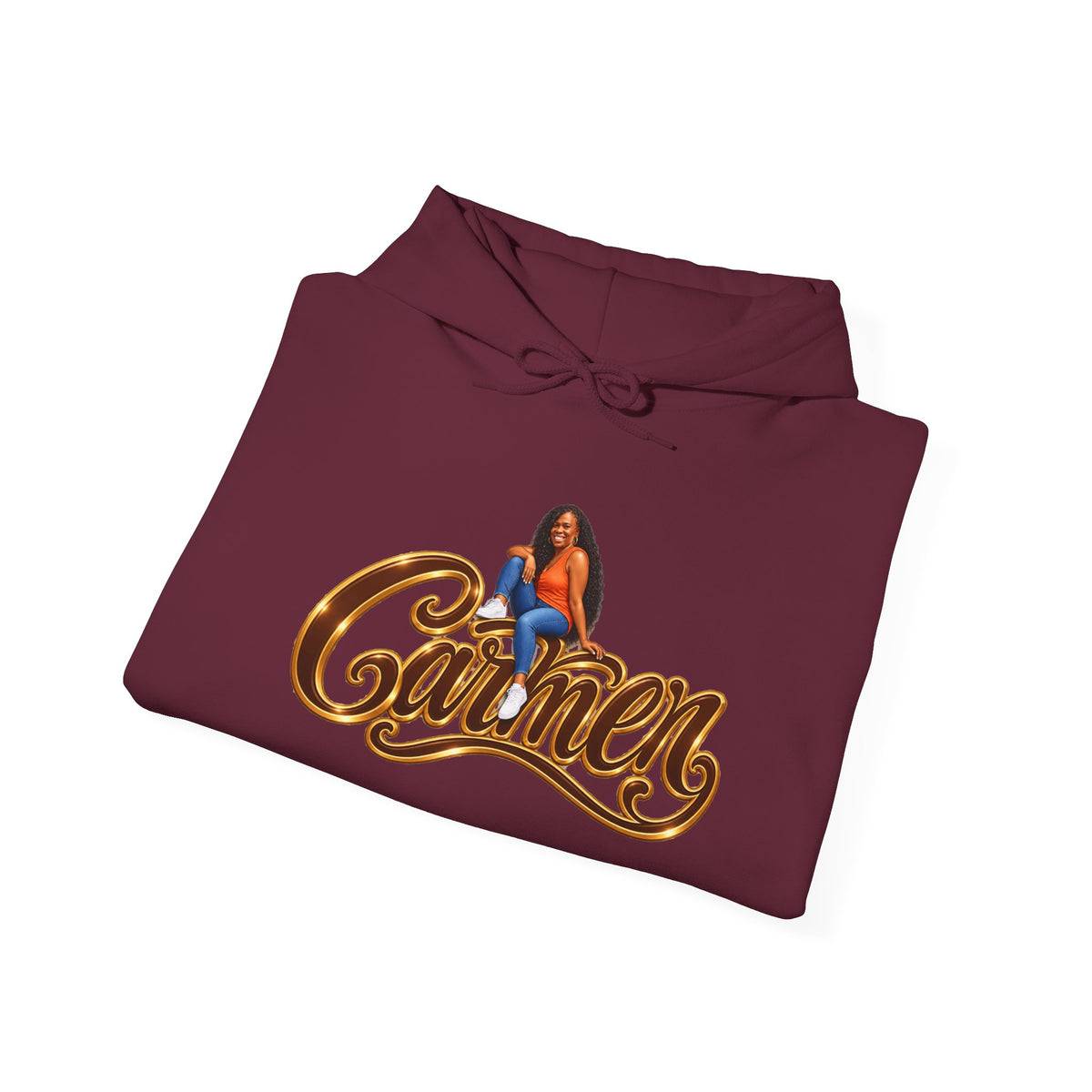 Personalized Portrait Hoodie With Custom Name & Sleeve Design