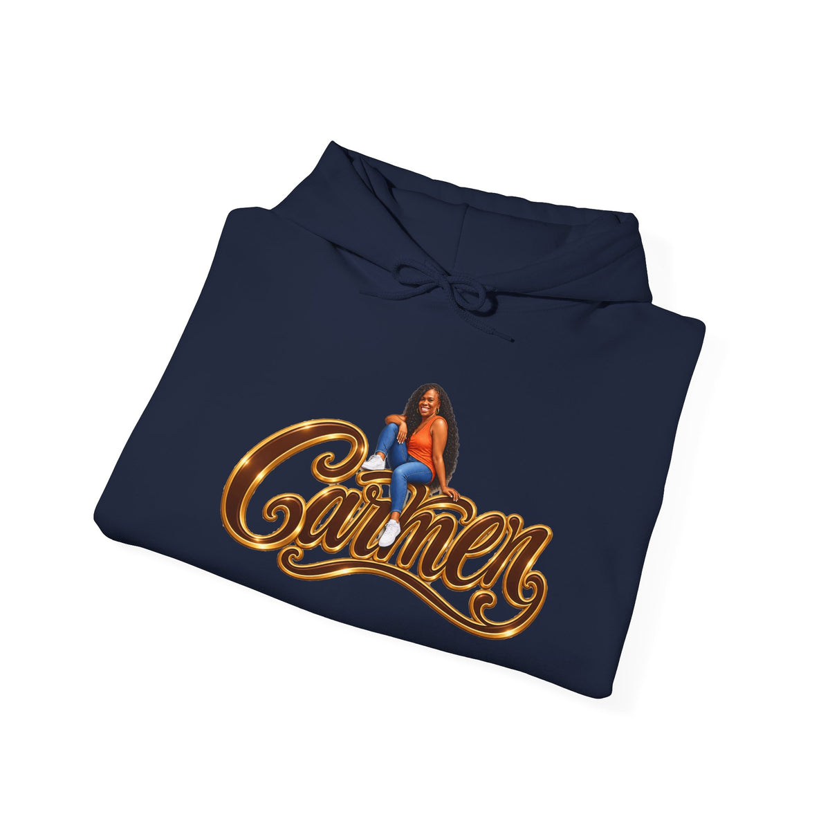 Personalized Portrait Hoodie With Custom Name & Sleeve Design