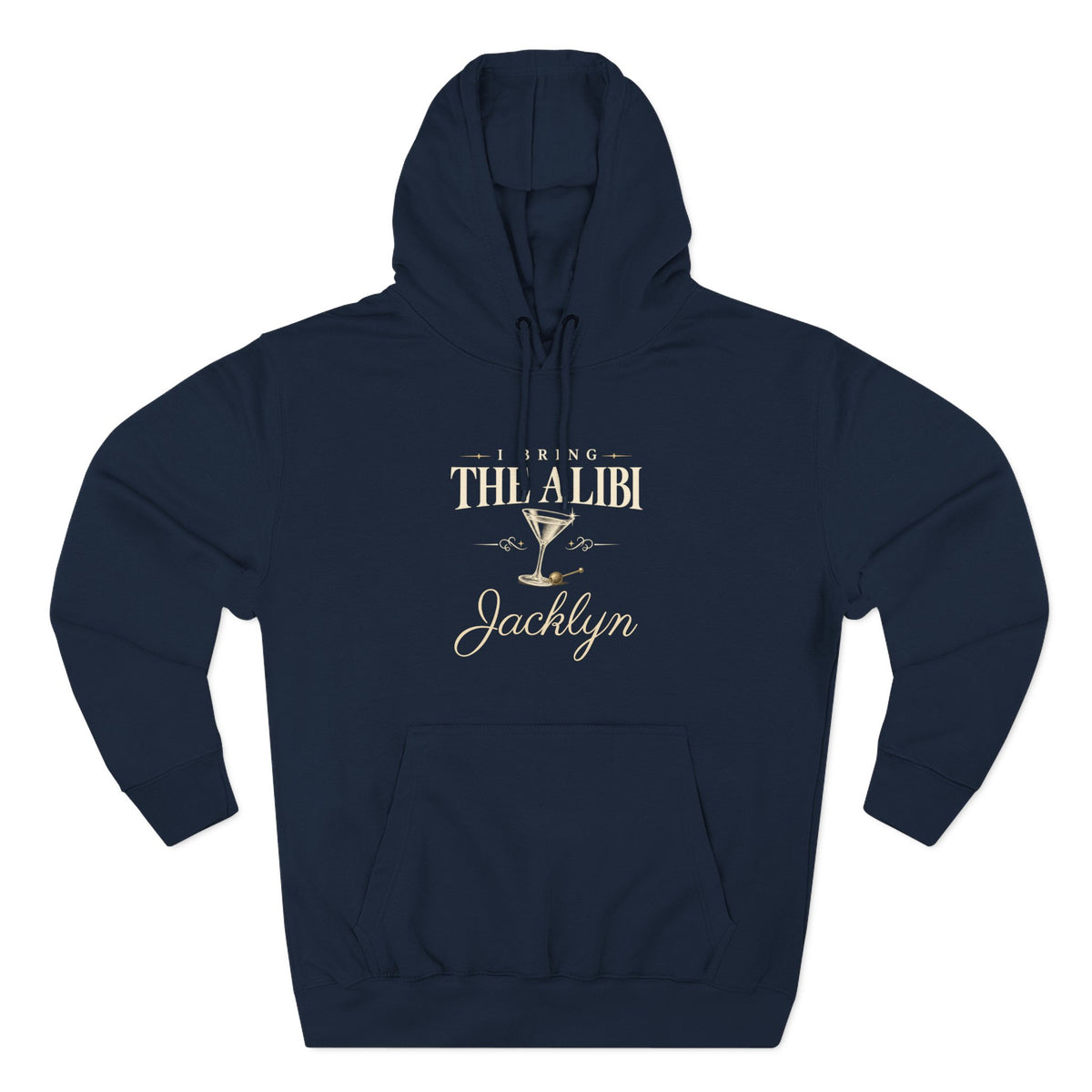 Couples hoodie "Bring the Charm, Bring the Alibi" - Personalize it with your name