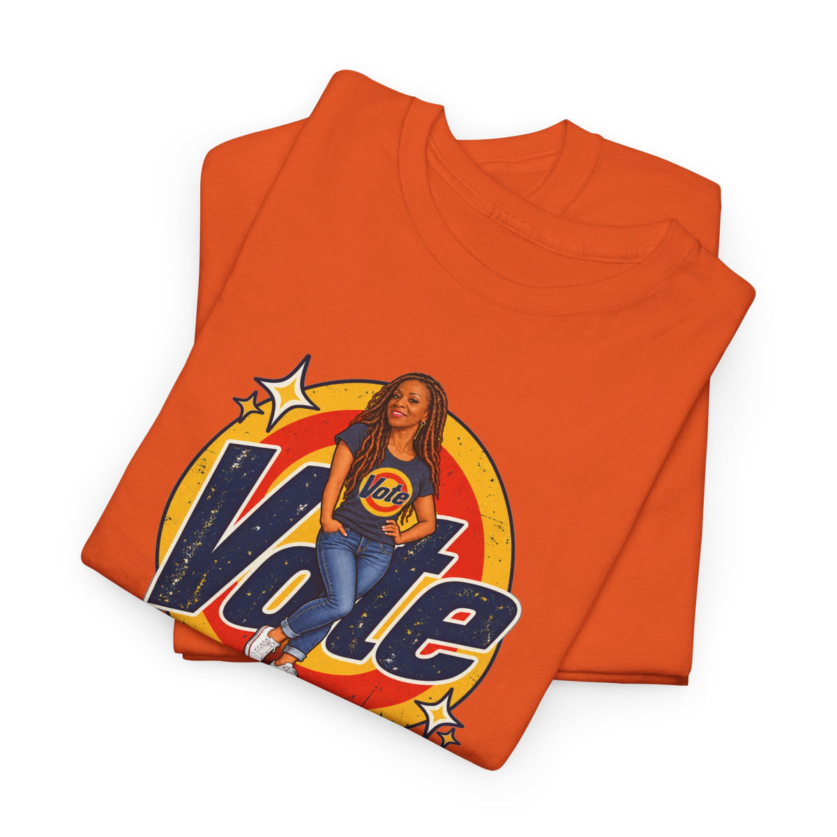 Personalized  (with Your likeness & Name) “Vote Removes Stubborn Orange Stains” Political Humor T-Shirt
