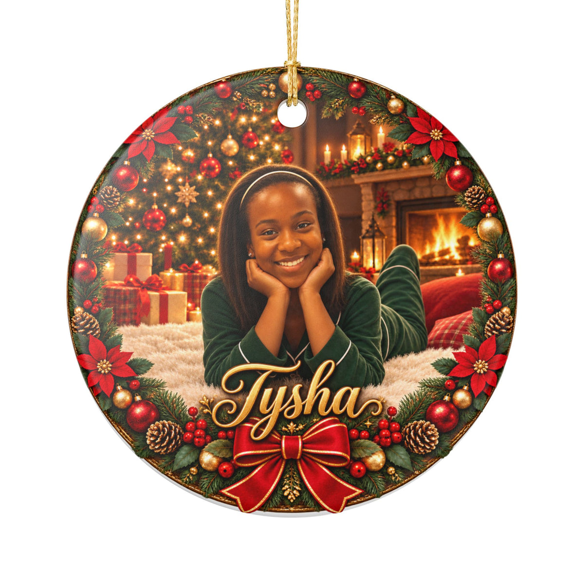 Personalized Christmas Ceramic Ornament in my Hands - Your Likeness
