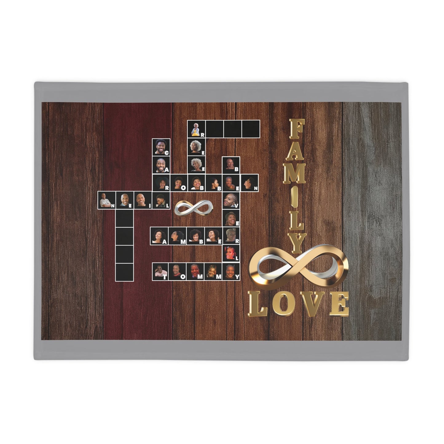 Family Infinity Photo Puzzle Plush Fleece Blanket