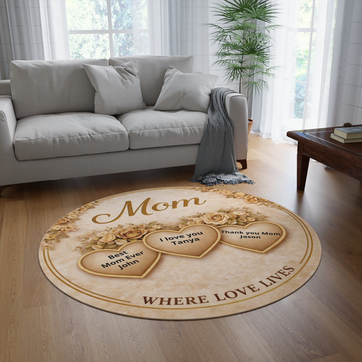 Personalized Round Rug with Liver Personalization