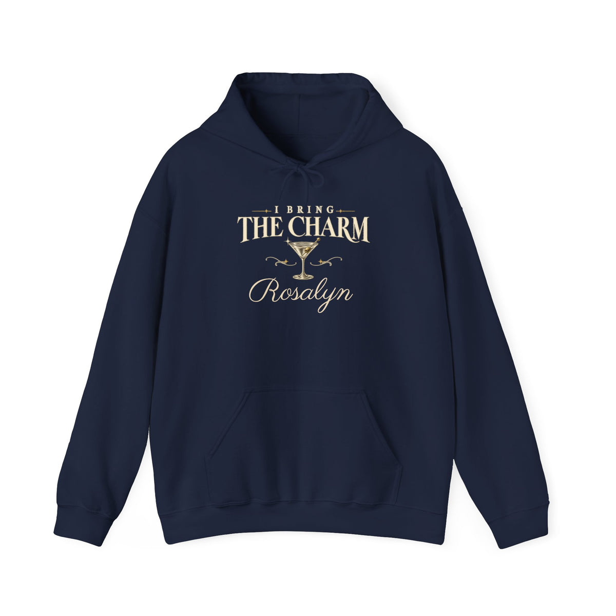 Couples hoodie "Bring the Charm, Bring the Alibi" - Personalize it with your name