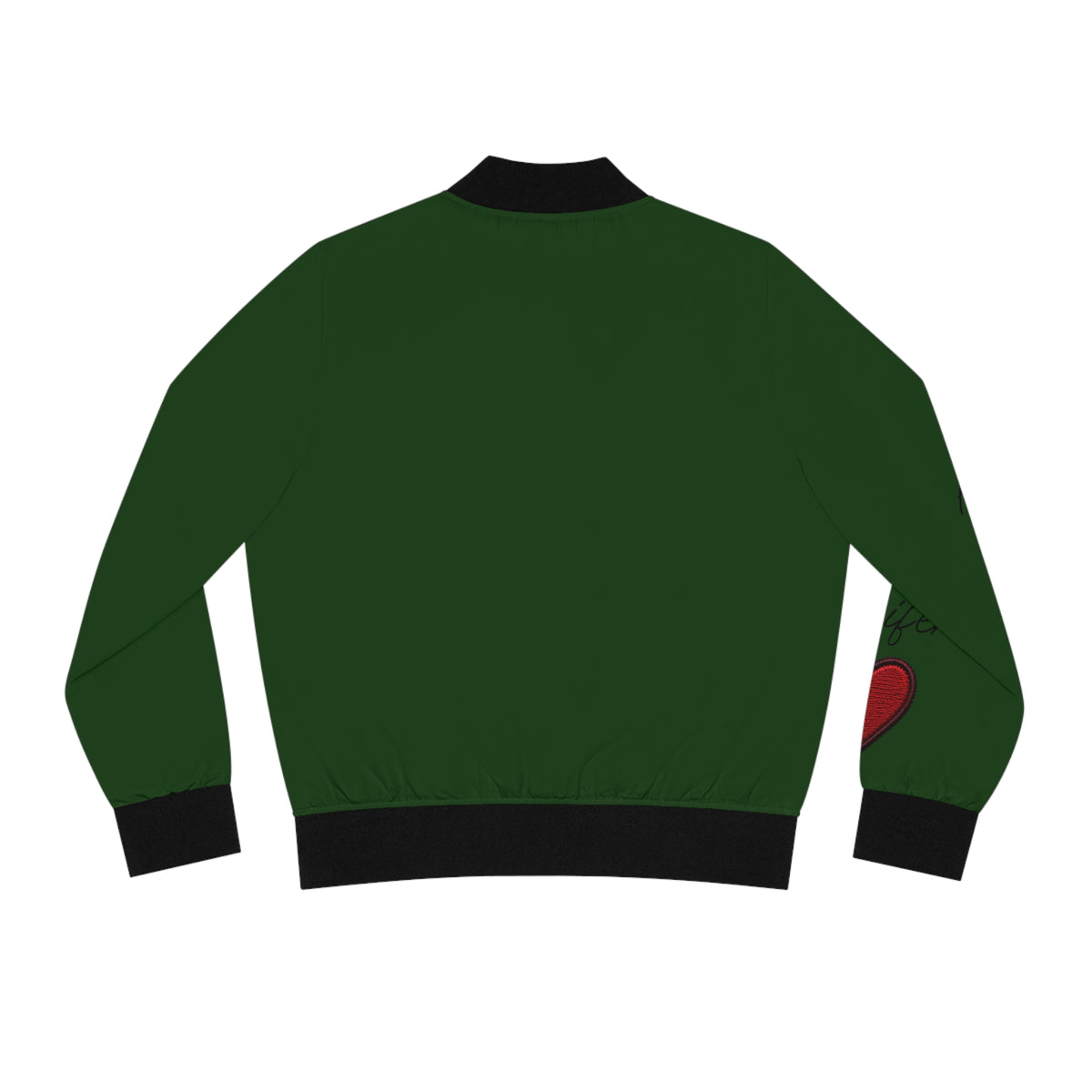 Mom Love Heart Bomber Jacket Green