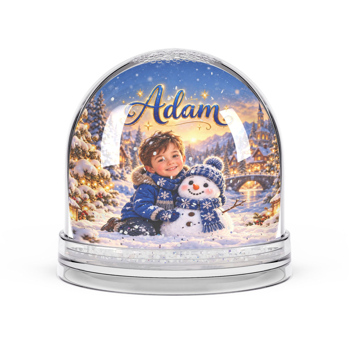 Personalized Child's Likeness and name Snow Globe