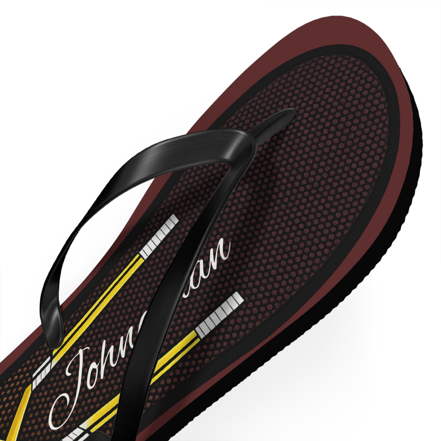 Personalized Flip Flops  for Men- Beach Lacrosse Sandal Design (Crossed Sticks)