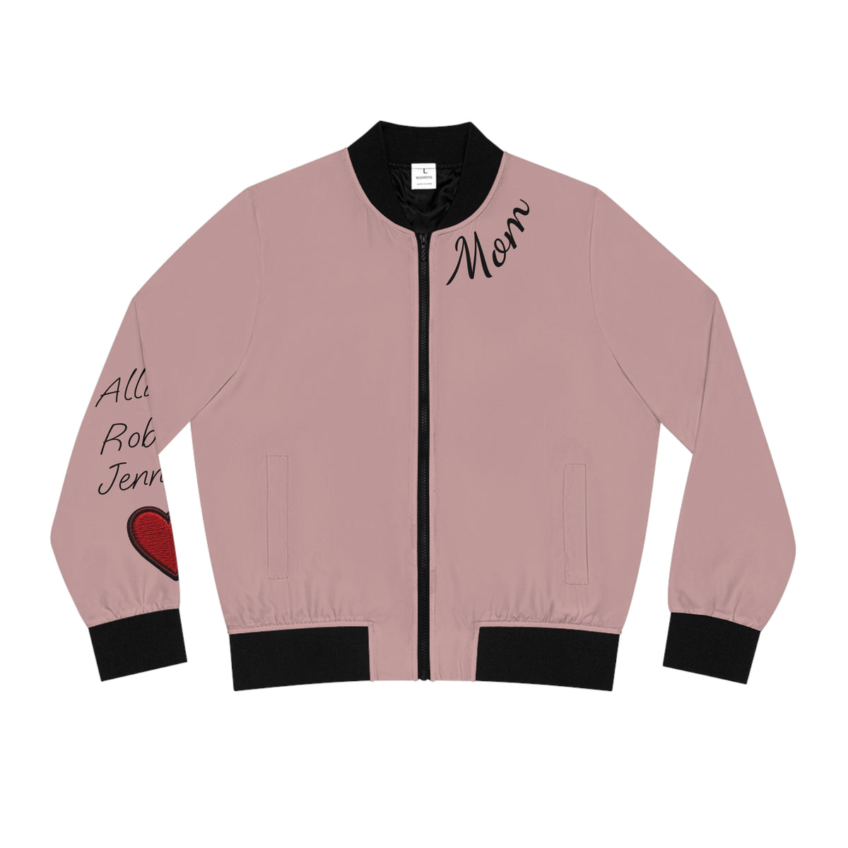 Women's Mom Love Heart Bomber Jacket