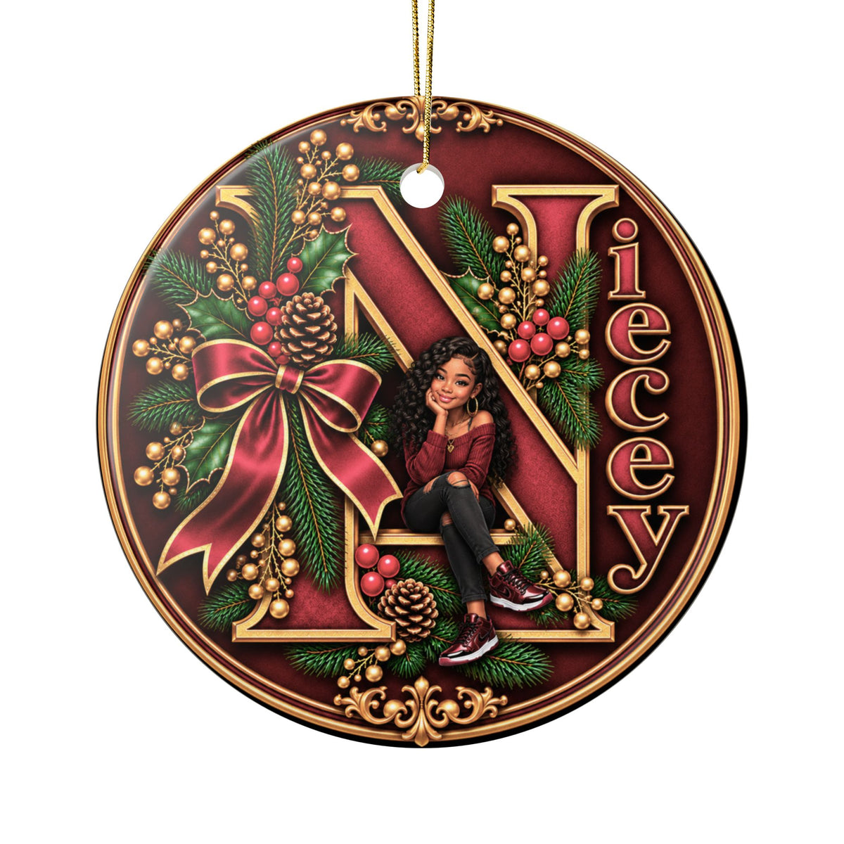 Personalized Christmas Ornament with Your Name & Animated Likeness – A-Z Custom Family Keepsake