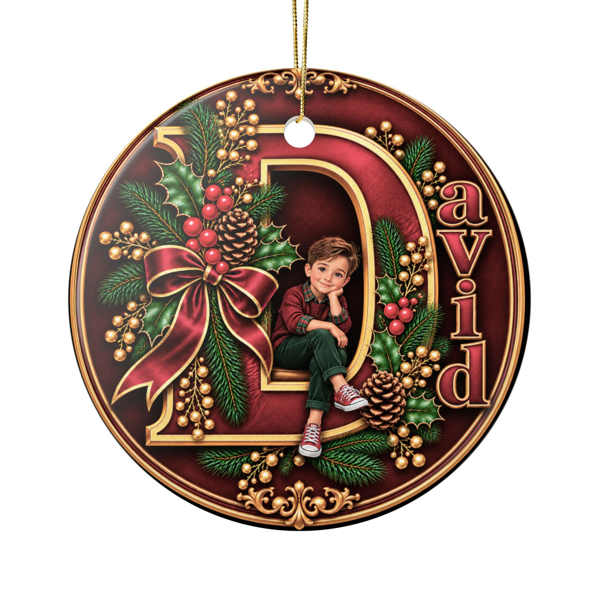 Personalized Christmas Ornament with Your Name & Animated Likeness – A-Z Custom Family Keepsake