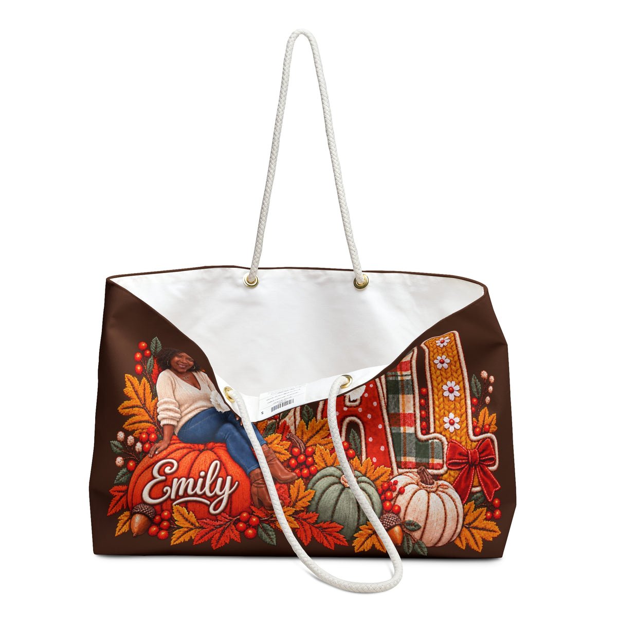 Personalize with your likeness & Name  “Fall” Weekender Bag