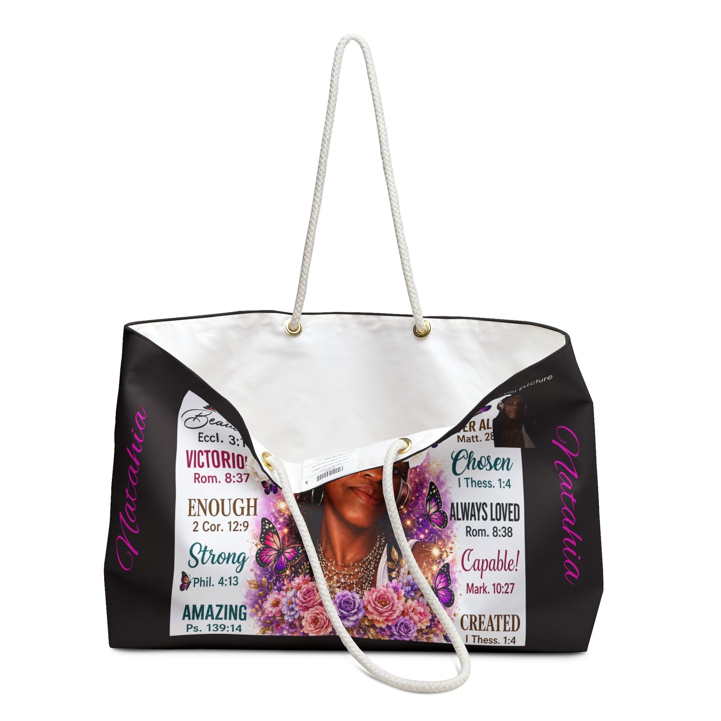 Personalized With your Likeness -Inspirational Bag — "You Are" Photo Tote with Bible Verse Affirmations