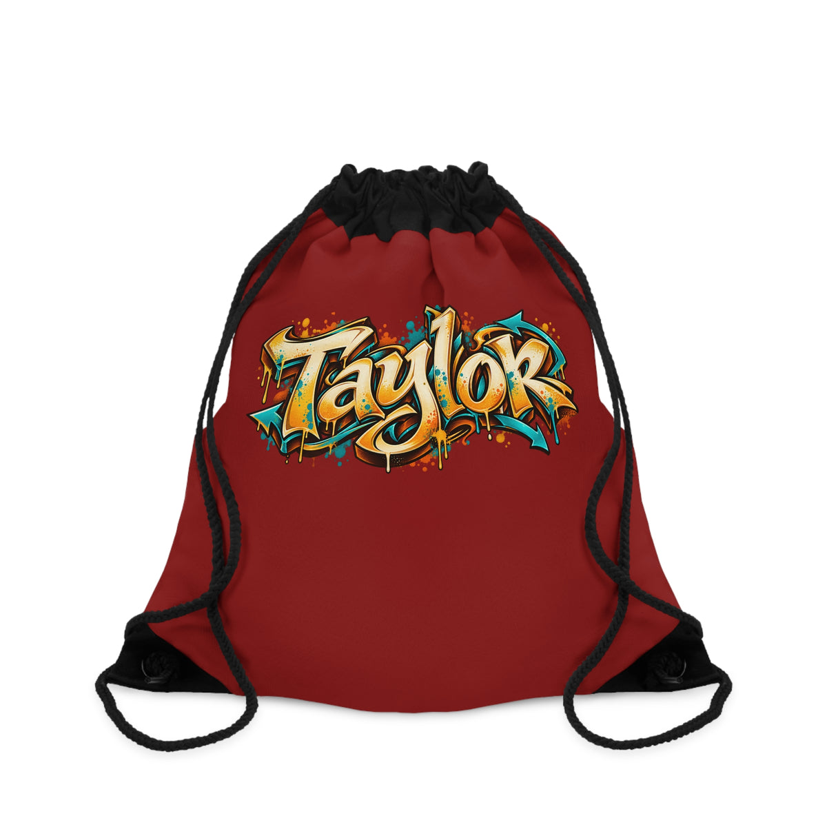 Personalized Graffiti-Inspired Drawstring Bag With Custom Name Personalize it with your name!