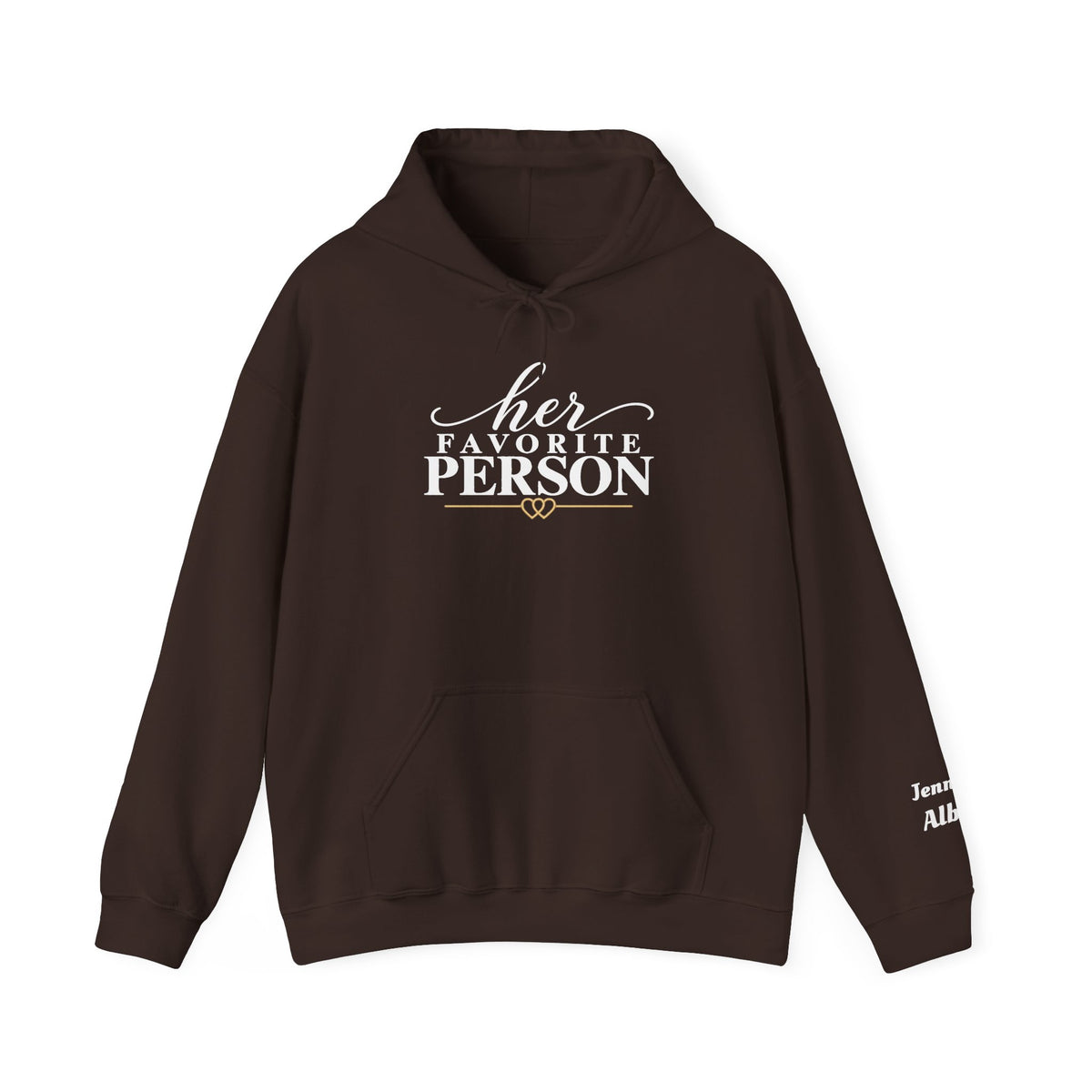 Personalized “His Favorite Person” and “Her Favorite Person” Couples Hoodies White