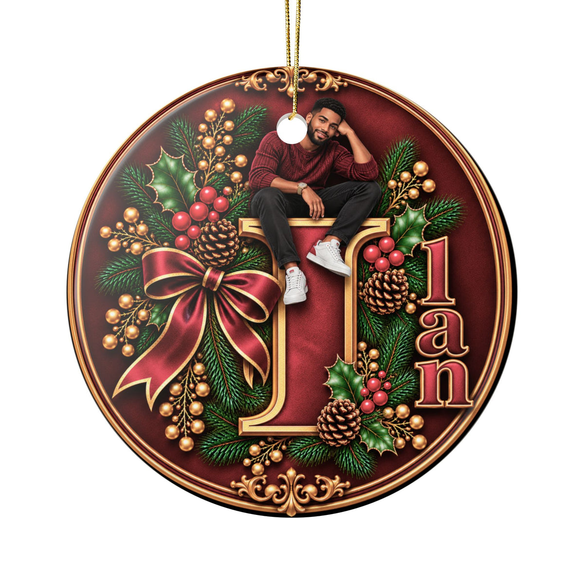 Personalized Christmas Ornament with Your Name & Animated Likeness – A-Z Custom Family Keepsake