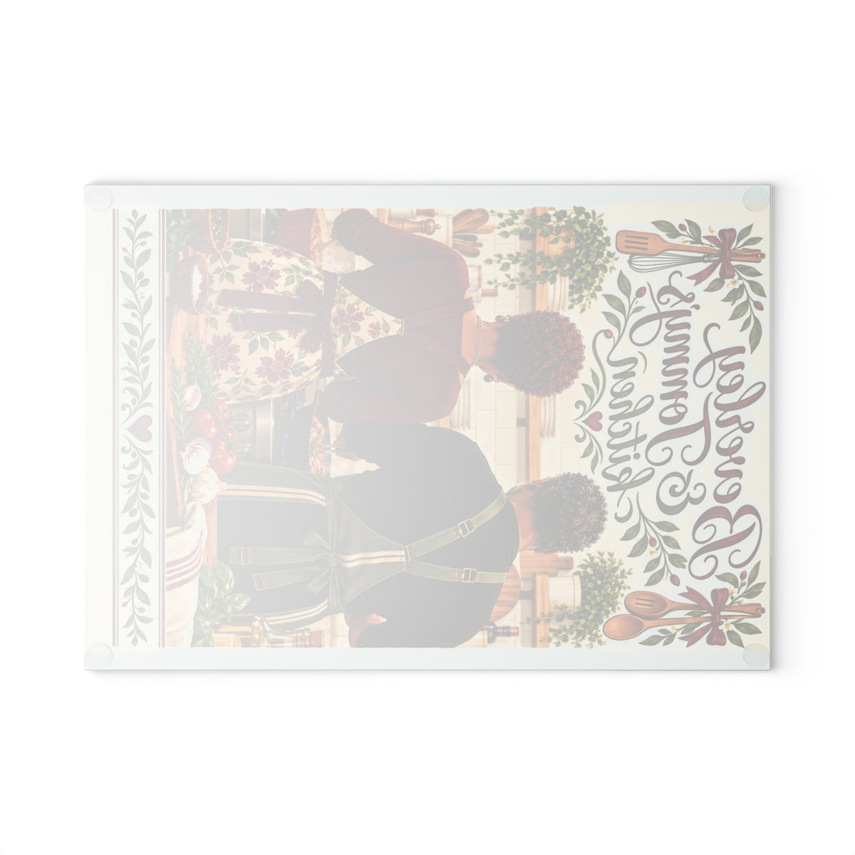 Personalized Glass Cutting Board With Your Name and Illustrated Likeness