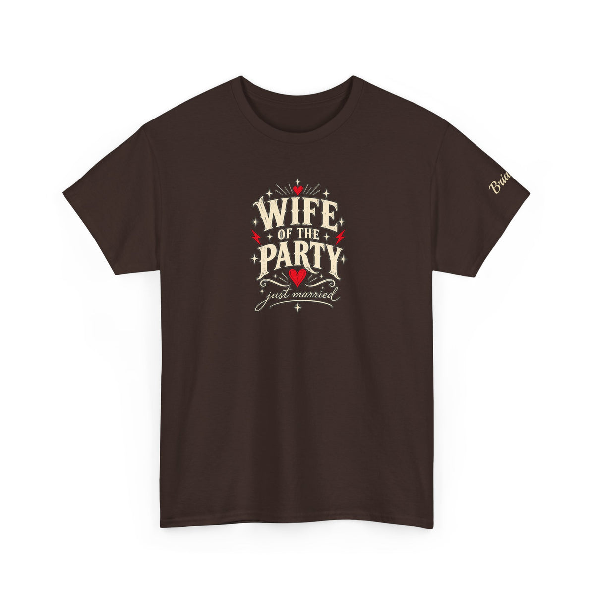 Personalized “Husband Hour” and “Wife of the Party” Wedding T-Shirts With Custom Sleeve Names