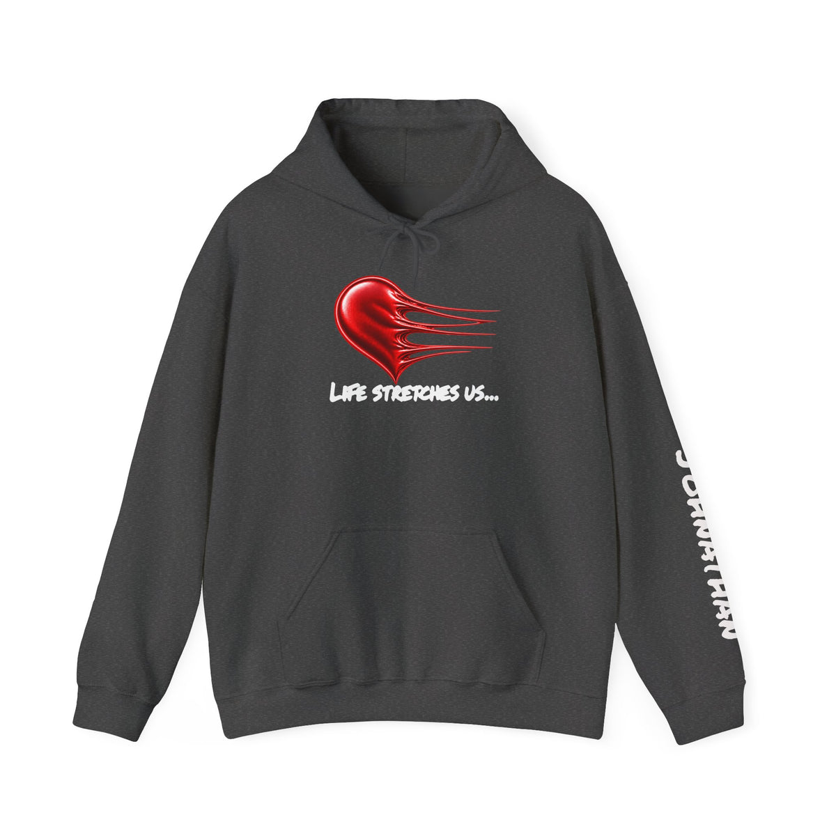 Personalized Couples T-Shirt With Two Names and Red Heart