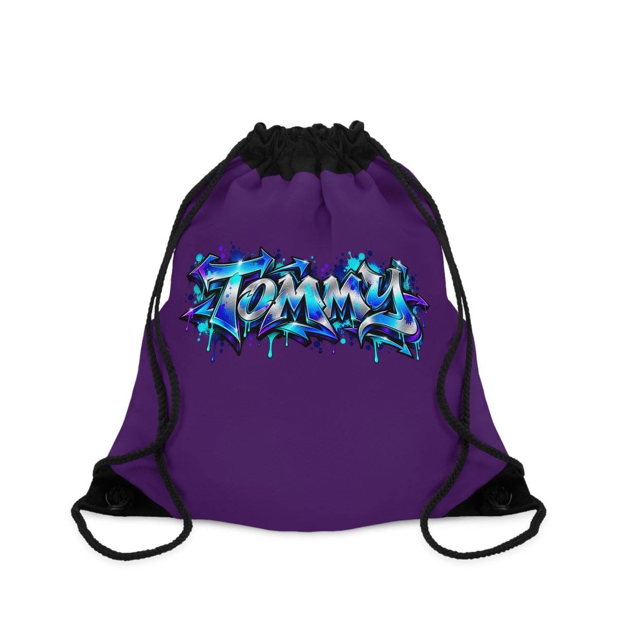 Personalized Graffiti-Inspired Drawstring Bag With Custom Name Personalize it with your name!