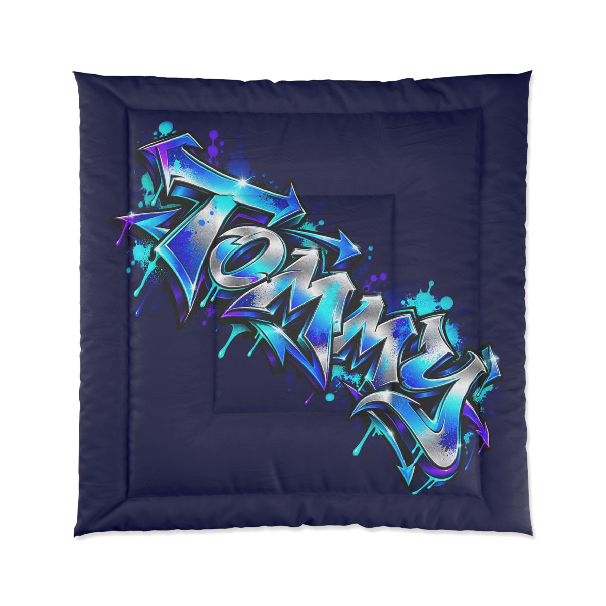 Copy of Copy of Copy of Graffiti Name Comforter — Custom 'Tommy' Street Art Bedding