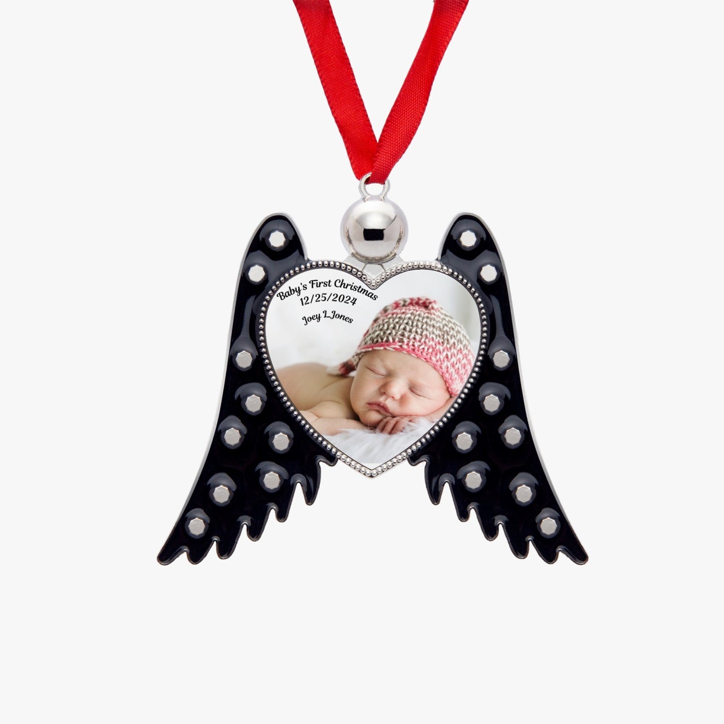 Angel Wings Ornaments, Personalized Baby Photo Christmas Ornament