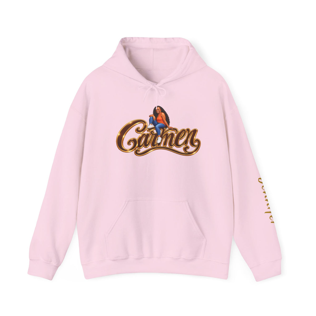 Personalized Portrait Hoodie With Custom Name & Sleeve Design