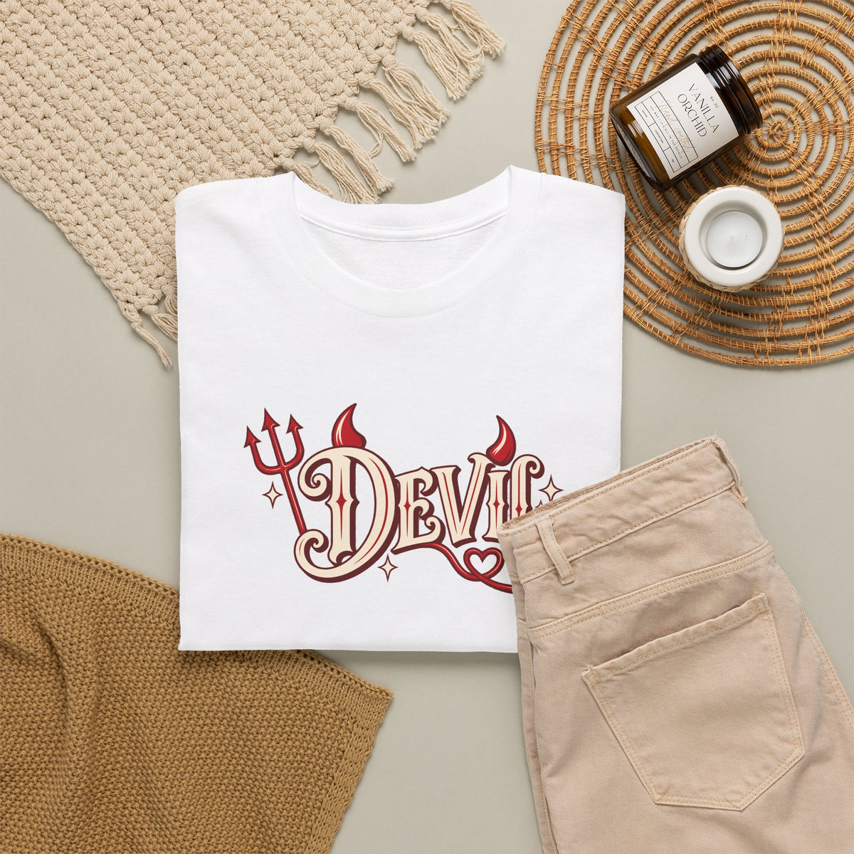 Personalized “I Put the D in Devil” Couples T-Shirt Set