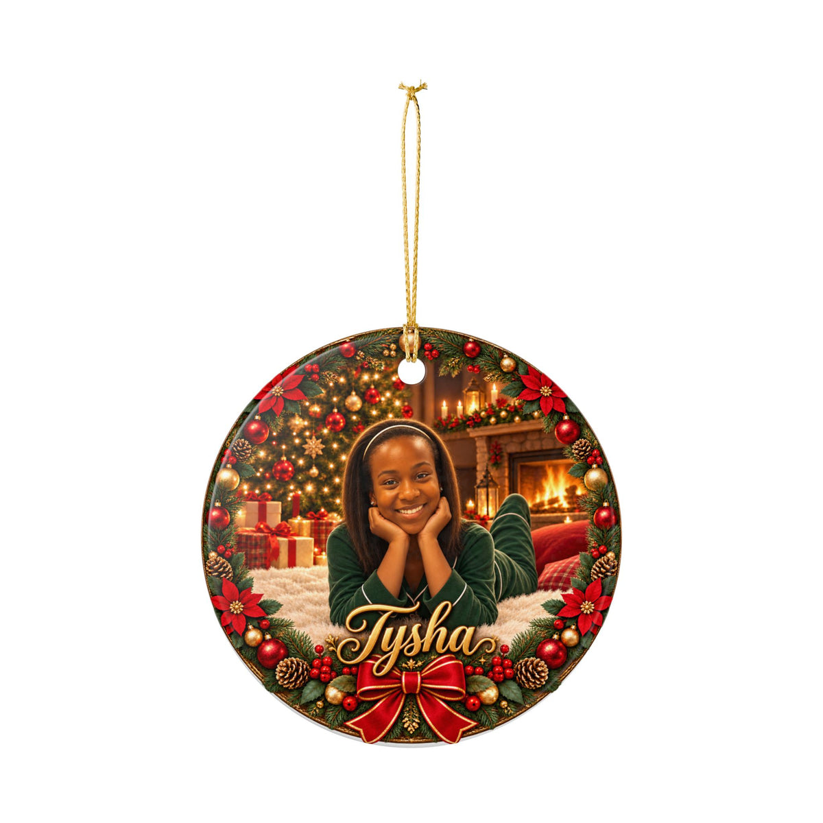Personalized Christmas Ceramic Ornament in my Hands - Your Likeness