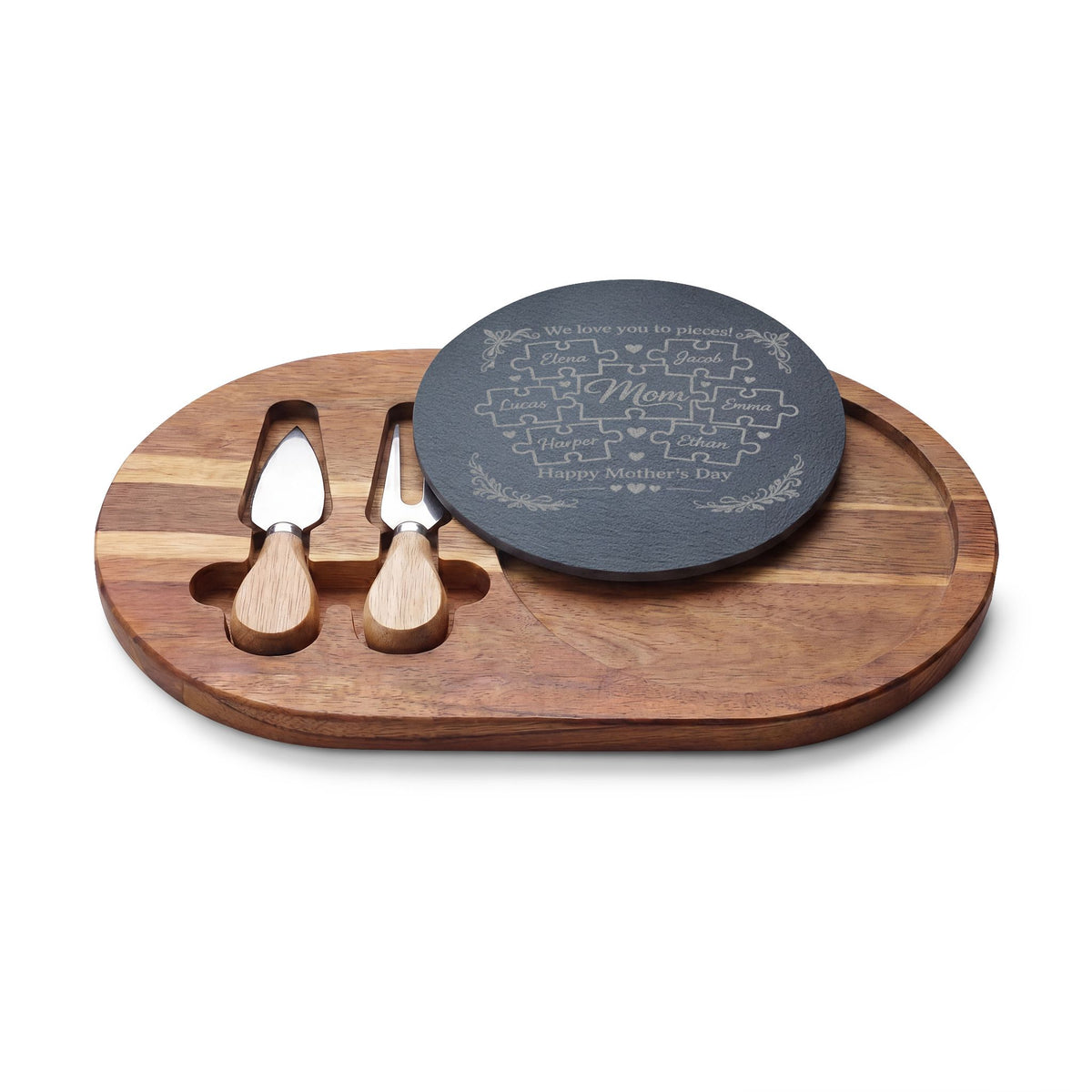 Mother’s Day Mom Puzzle Engraved Charcuterie Board