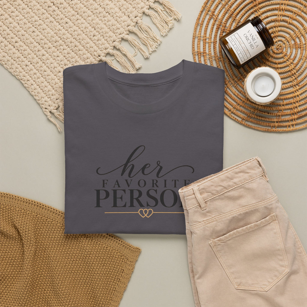 Copy of His Favorite Person T-Shirt-Personalize with Both names on sleeve