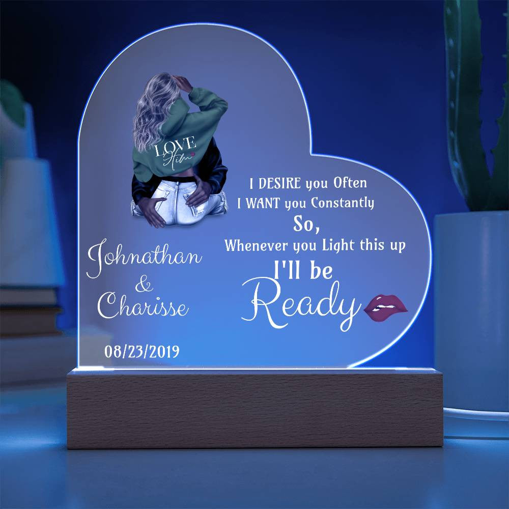 Custom Acrylic Plaque, Heart Couples Plaque, Best Valentine's Day Gifts