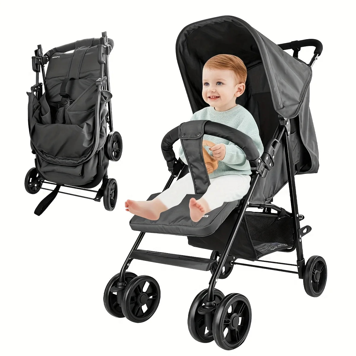 2 - in - 1 baby stroller, foldable, with sunshade included | - BeeBeeBuys