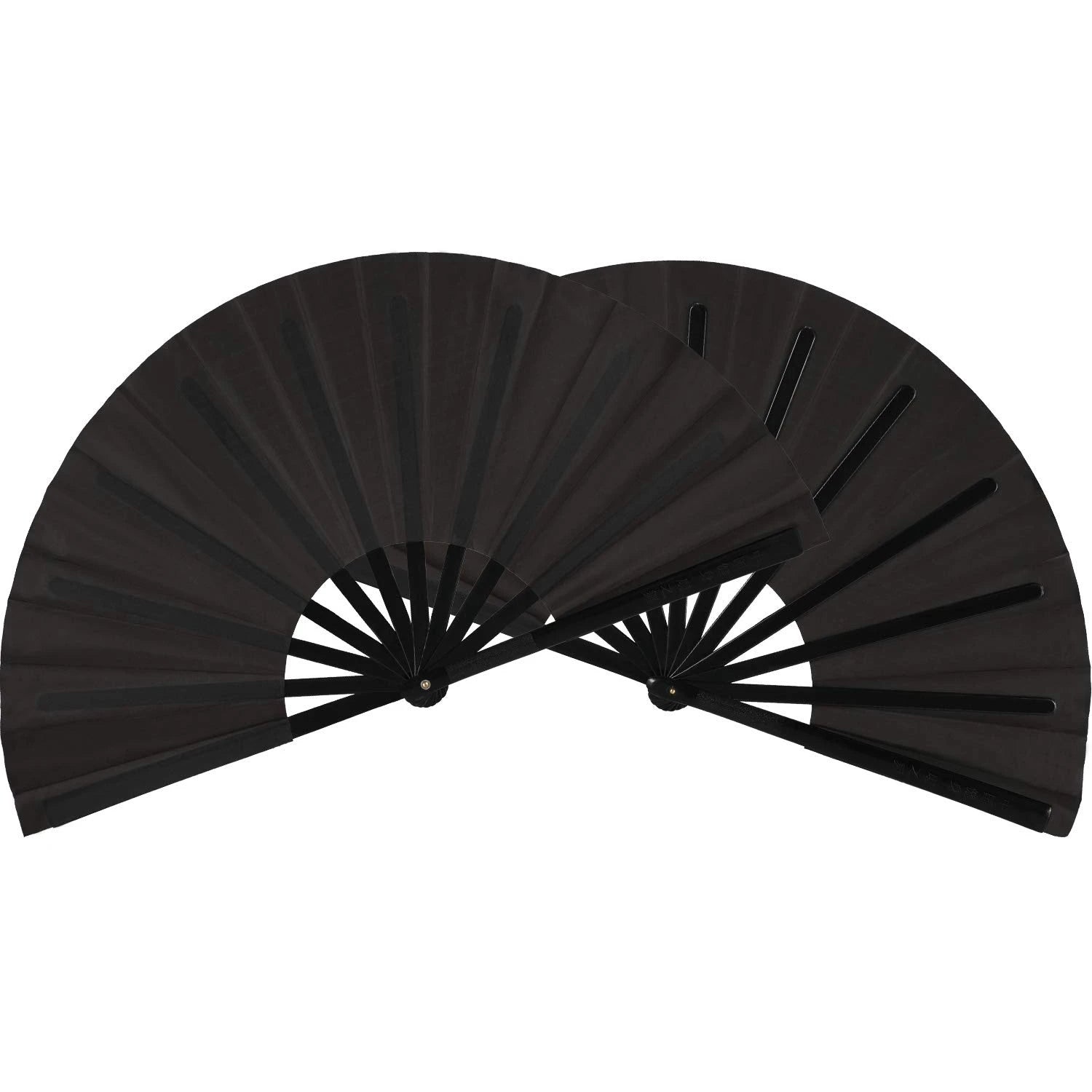 2 Large Folding Fan Nylon Cloth Handheld Folding Fan Chinese Kung Fu Tai Chi Fan Black Decoration Fold Hand Fan For Pa - BeeBeeBuys