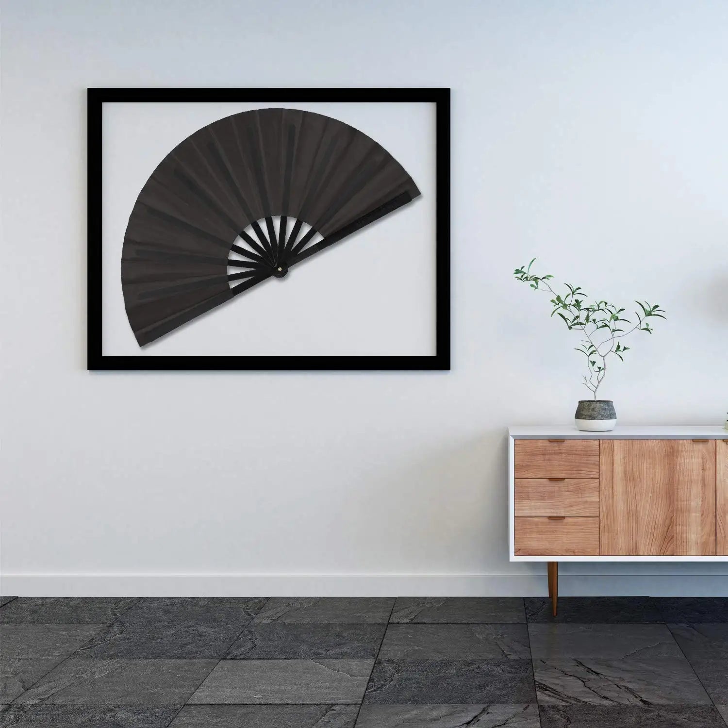 2 Large Folding Fan Nylon Cloth Handheld Folding Fan Chinese Kung Fu Tai Chi Fan Black Decoration Fold Hand Fan For Pa - BeeBeeBuys