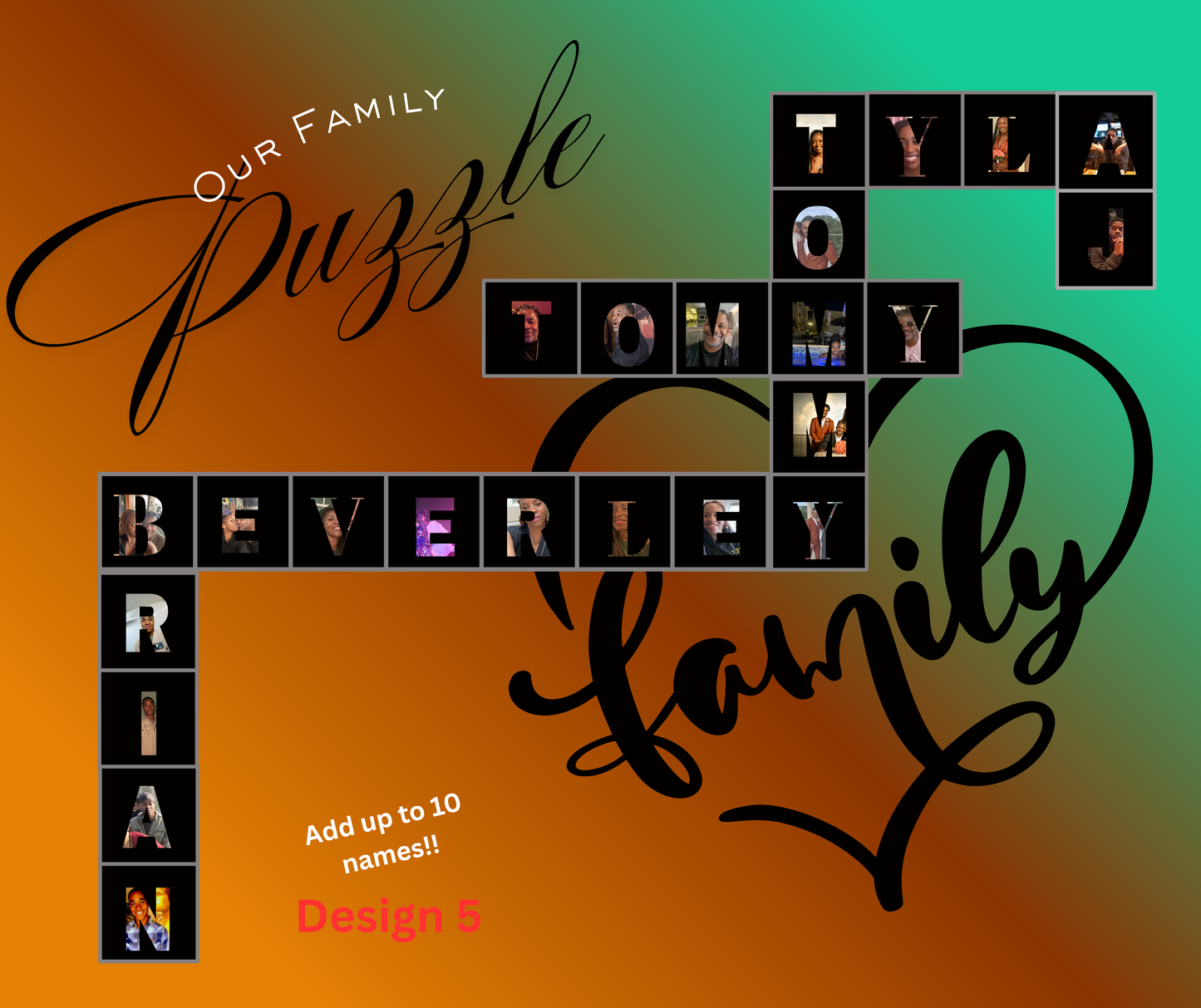 Personalized Family Puzzle Velveteen Plush Blanket — Custom Photo Letter Keepsake