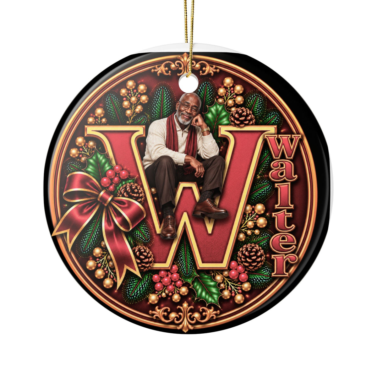 Personalized Christmas Ornament with Your Name & Animated Likeness – A-Z Custom Family Keepsake