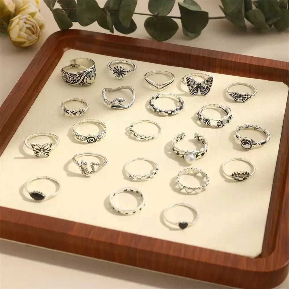 21PCS Cross - border New Punk - Style Rings - Buy One Get One Free 🔥 - BeeBeeBuys
