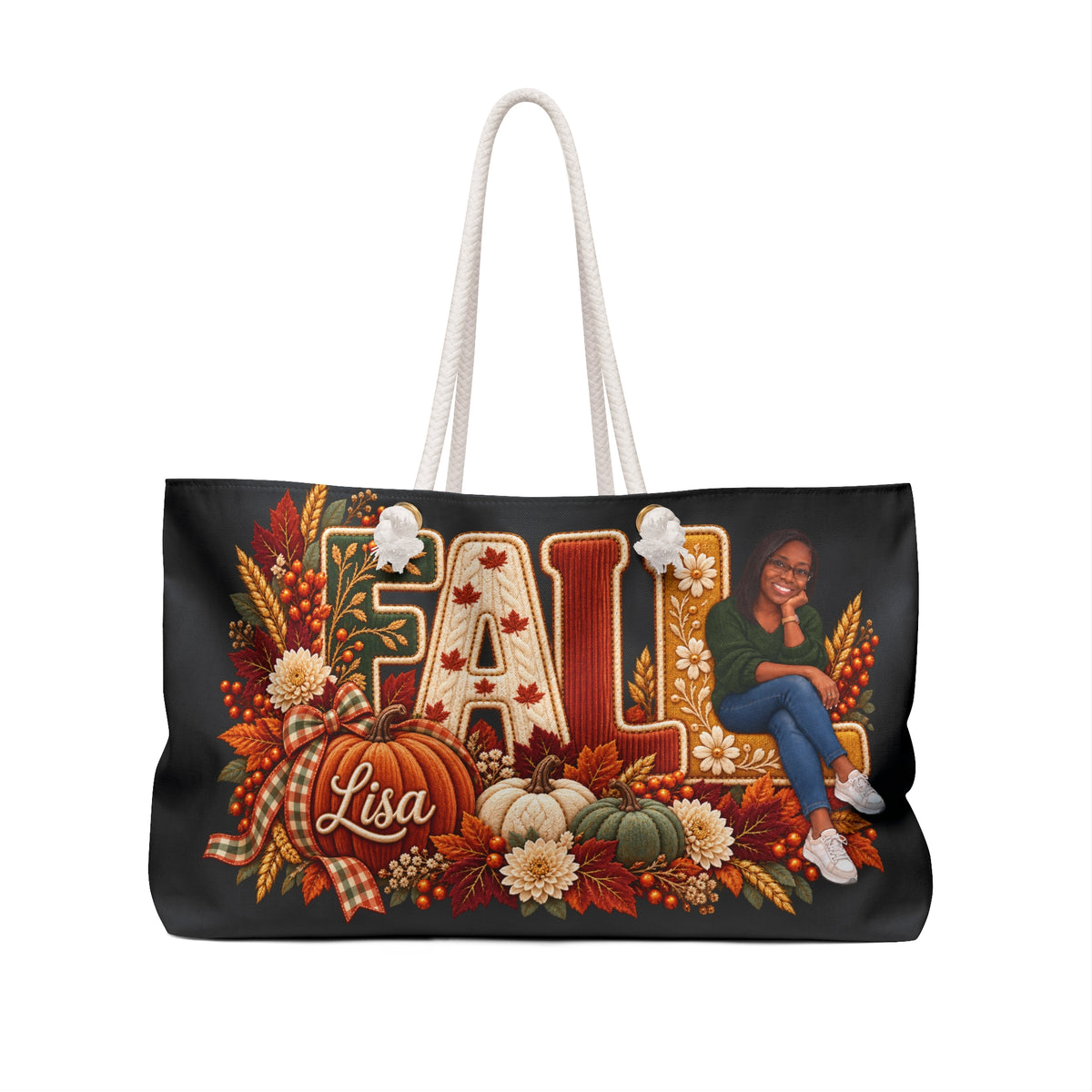 Personalize with your likeness & Name  “Fall” Weekender Bag
