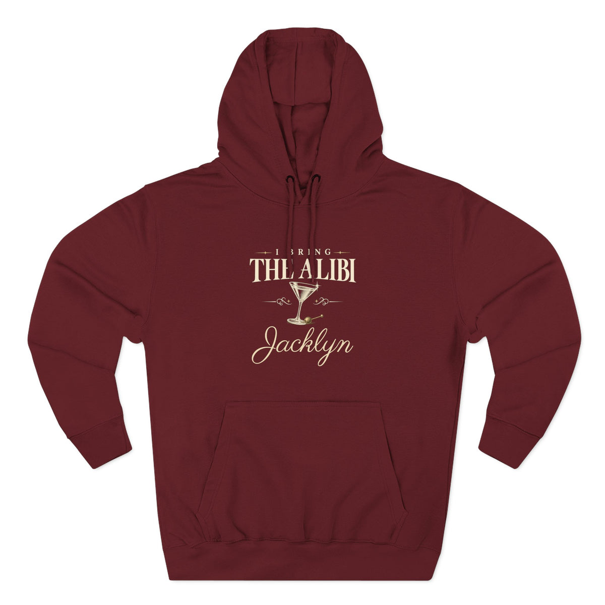 Couples hoodie "Bring the Charm, Bring the Alibi" - Personalize it with your name